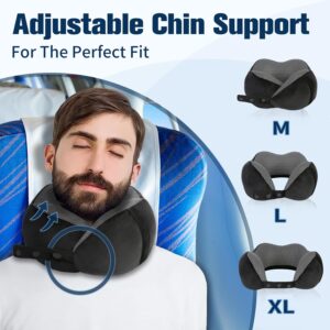 Alternative view of Neck Pillow for Traveling, Travel Pillows for Airplanes,100% Pure Memory Foam Travel Neck Pillow, Adjustable Flight Pillow, Portable Plane Accessories with Eye Mask, Earplugs, Carry Bag
