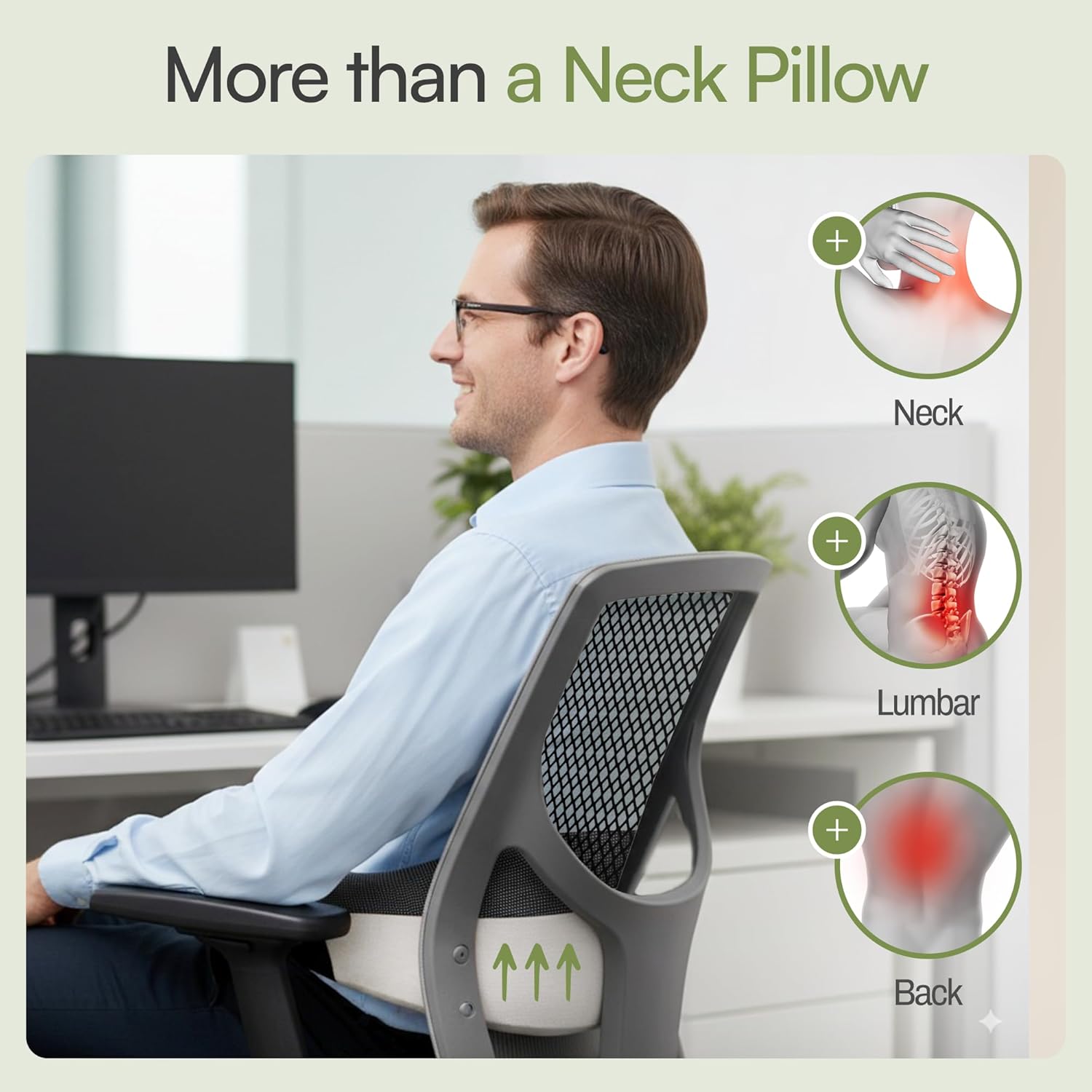 Neck Pillow for Traveling - Travel Neck Pillow for Airplane, 360° Chin Support Soft Bamboo Charcoal Memory Foam, Seamless Design, Removable Cover, Travel Accessories Included - Image 9