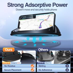 Alternative view of Loncaster Car Phone Holder, Car Phone Mount Silicone Car Pad Mat for Various Dashboards, Slip Free Desk Phone Stand Compatible with iPhone, Samsung, Android Smartphones, GPS Devices and More, Black