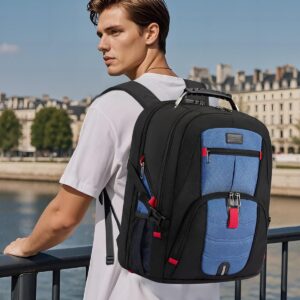 Alternative view of LOVEVOOK Travel Laptop Backpack Waterproof Anti Theft Backpack with Lock and USB Charging Port Large 17-17.3 Inch Computer Business Backpack for Men Women Blue