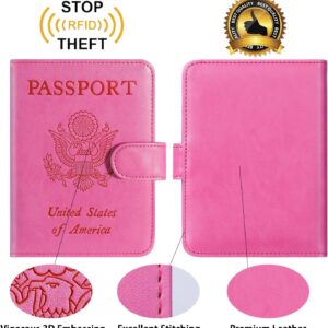 Alternative view of Passport Holder Cover Wallet RFID Blocking Leather Card Case Travel Accessories for Women Men (Pink)