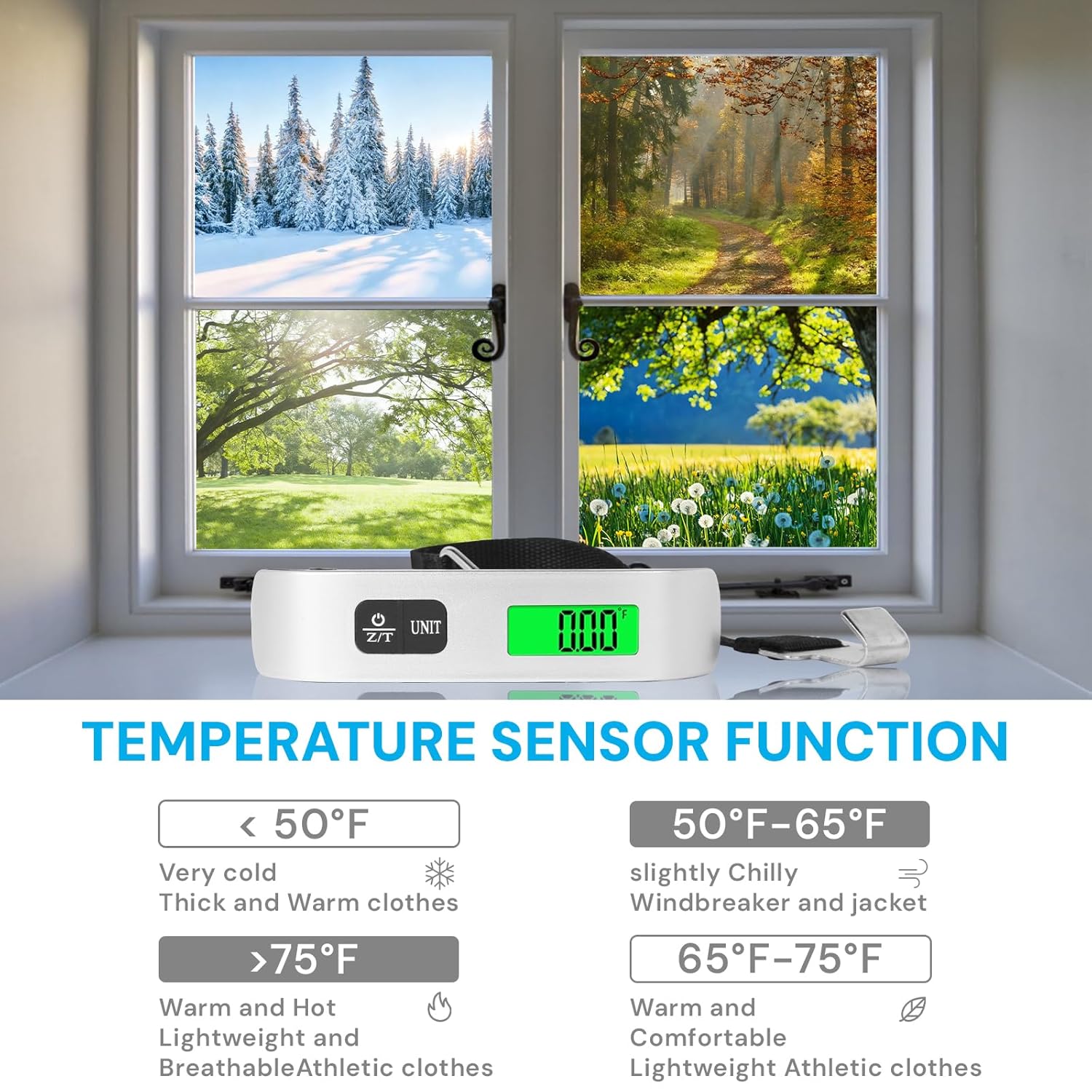 Digital Luggage Scale, 110lb Portable Suitcase Weight Scale for Travel with Backlit LCD, 4-Unit Switching, Non-Slip, Luggage Scale for Luggage, Backpacks, Packages (Battery Included) - Image 5