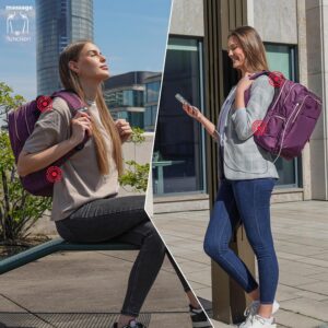 Alternative view of Swissdigital Design Massage Backpack for Women, Fits 15.6” Laptop, USB-A Charging, Commute, Short hual travel with Built-In Shoulder Massager, Purple l SD1006M-46
