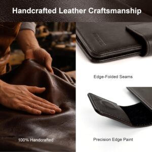 Alternative view of Passport Holder for Travel - Genuine Leather Passport Holder with Hidden AirTag Pocket, Rfid Blocking Passport Cover Travel Wallet for Women Men (Coffee Brown)