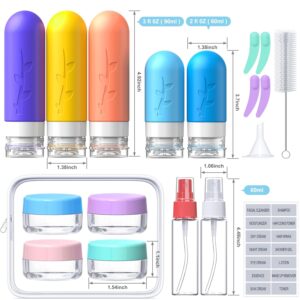 Alternative view of 19pack Travel Bottles for Toiletries, TSA Approved Silicone Size Containers for toiletries, Refillable & Leakproof Travel shampoo and conditioner bottles