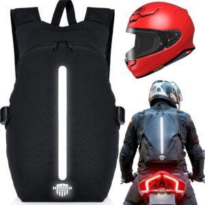 Nomad Motorcycle Backpack for Men/Women, Helmet/Laptop Luggage Bag Reflective Motorbike Riding Back Packs Lightweight Weekender Daily Travel Gear Bag Hiking Backpack for Camping, Sport, Gym, Cycling