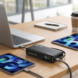 Alternative view of Esoulk Portable Charger Power Bank 45W 10000mAh, Fast Charging Battery Pack with Built-in Retractable USB-C Cable & TFT LED Display, Travel Essential for iPhone 17/16/15, Laptop Tablet & More