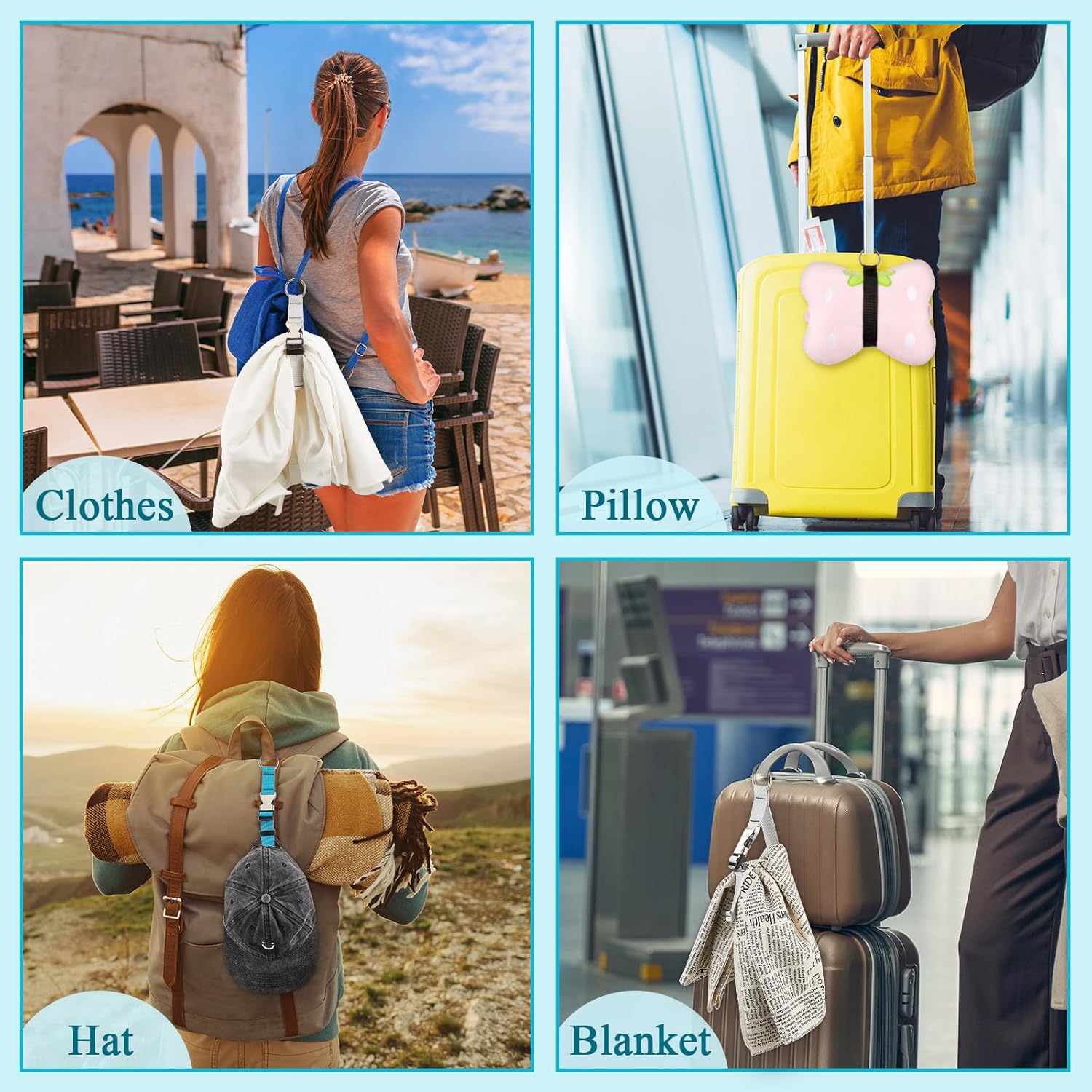 Amylove 3 Pcs Add a Bag Luggage Straps Gripper Heavy Duty Jacket Valises Strap for Travel Belt with Buckle Adjustable Baggage - Image 6