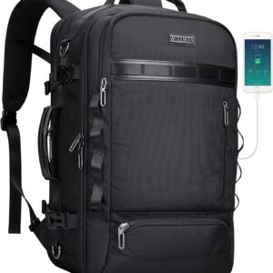 WITZMAN Travel Backpack for Men Laptop Backpack Fit 16 inch Carry-on Bag Airline Approved for Work Traveling(B746 Black)