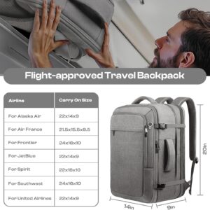 Alternative view of Travel Laptop Backpack, Extra Large 40L-50L Backpack, Laptop Backpack for Men, Water Resistant TSA Airline Approved Business Work 17.3 Computer Bag, Grey
