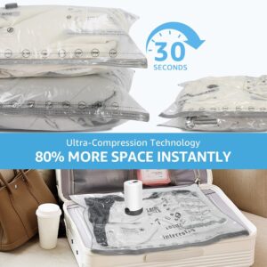 Alternative view of 15 Packs Vacuum Bags for Travel with Rechargeable Pump, 3 Sizes Vacuum Seal Bags for Clothing, Compression Vacuum Travel Bags for Luggage, Vacuum Packing Bags for Closet Organization