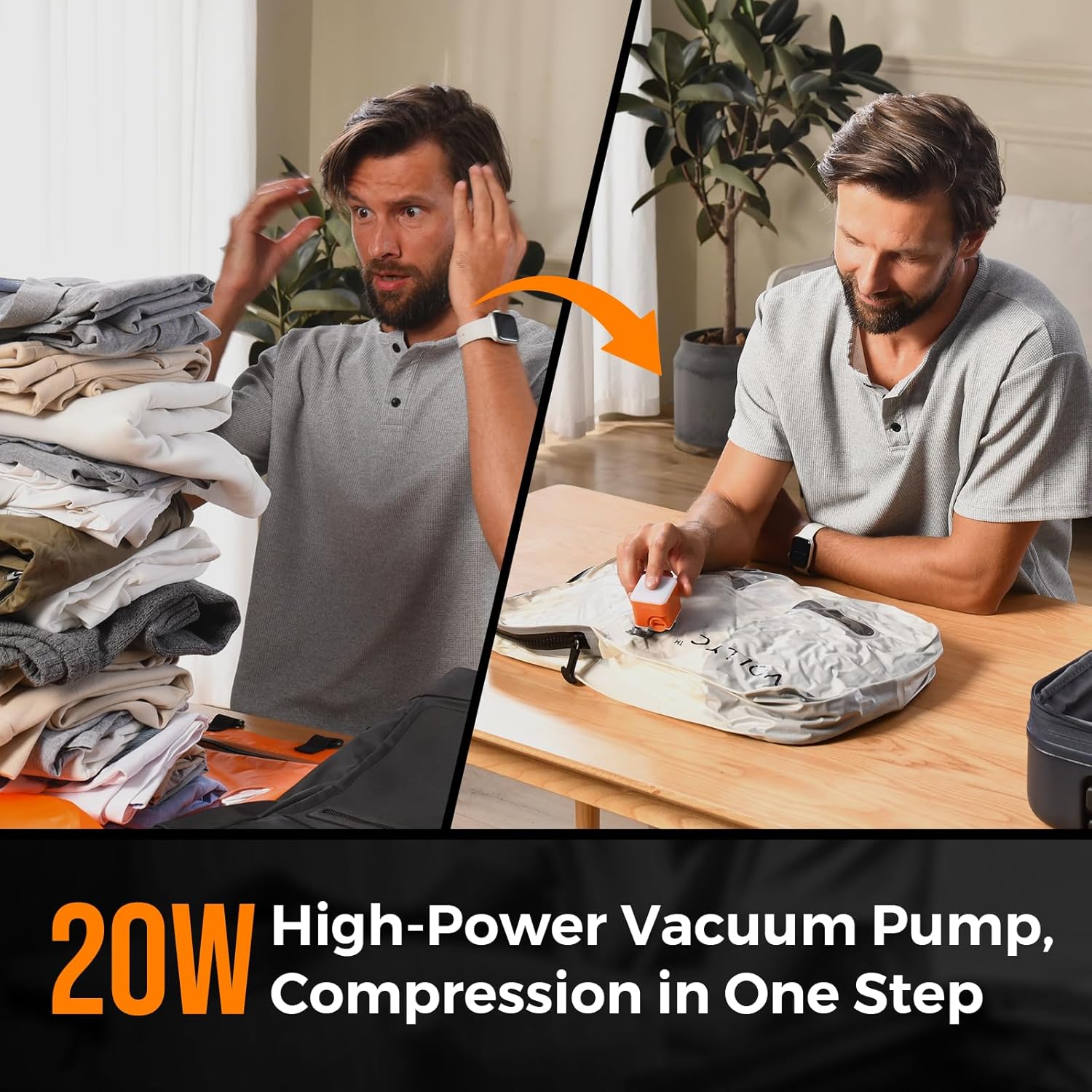 Portable Air Pump for Inflatables, 2400mAh Ultra Powerful Mini Air Mattress Pump with Camping Light, 4.5kPa Electric Air Pump Camping Gear for Pool Float, Air Mattress,Vacuum Storage Bags - Image 6