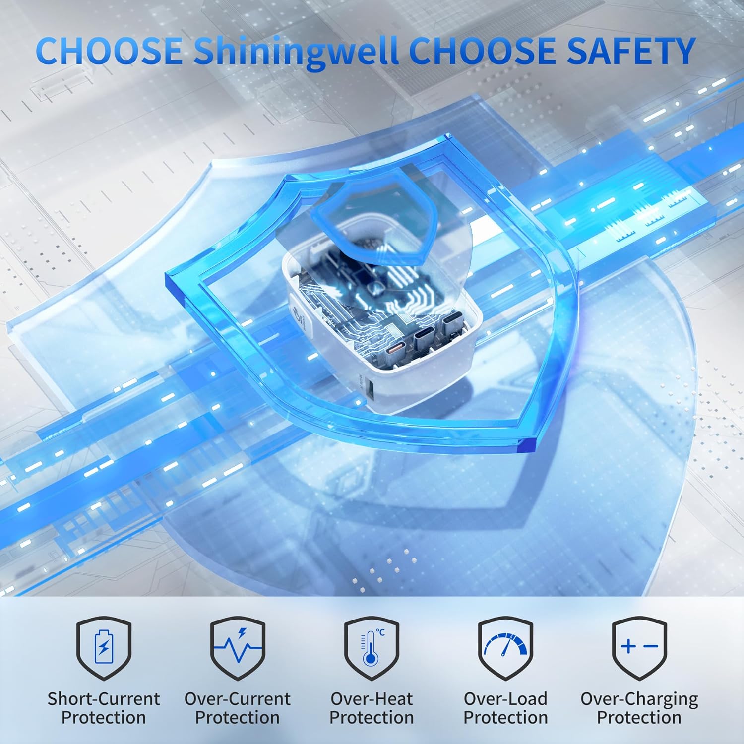 GaN 45W Universal Travel Adapter Kit, 7 in 1 International Power Adapter with 3 USB-C/2 USB-A/2 AC Ports, Cruise Essentials Worldwide Charger for European, Australia, UK - for Laptop, Phone, Camera - Image 7