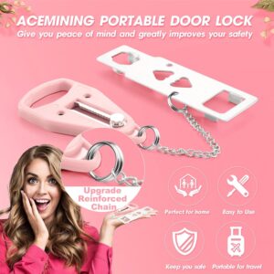 Alternative view of AceMining Portable Door Lock Home Security Door Locker Travel Lockdown Locks for Additional Safety and Privacy Perfect for Traveling Hotel Home Apartment College-Pink(1 Pack)