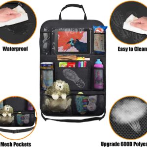 Alternative view of Car Backseat Organizer with 10" Table Holder, 9 Storage Pockets Seat Back Protectors Kick Mats for Kids Toddlers, Travel Accessories, 2 Pack