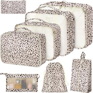8 Set Packing Cubes for Suitcases, Packing Cube with Shoe, Cosmetics, Clothing, and Accessories Bags Packing Cubes for Travel Luggage Organizer(Leopard)