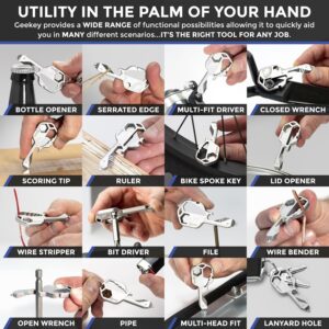 Alternative view of Geekey Keychain Multitool – EDC Tool with 16+ Functions | Small Bottle Opener keychain with Screwdriver, Wrench, and Box Cutter for Travel, Outdoor, and Everyday Use – TSA Safe