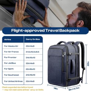 Alternative view of 60L Extra Large Laptop Backpack for Men, TSA Approved Water Resistant Computer Bag for Business Travel, Fits 18.4 Inch Laptop, Blue