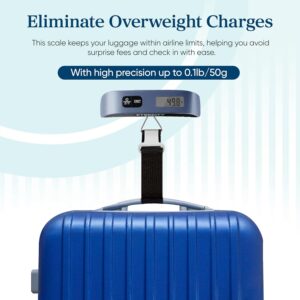 Alternative view of Etekcity Luggage Scale, Travel Essentials, Digital Suitcase Weight Scales for Travel Accessories, Hanging Baggage Scale with Temperature Sensor, Rubber Paint, 110 Pounds, Battery Included, Blue