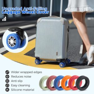 Alternative view of 8 Pcs Upgrade Luggage Wheel Covers, Carry On Luggage Suitcases,Wear-Resistant, Anti-Noise, Silicone Wheel Protective Covers for 2-2.4" Spinner Wheel,Essential Travel Accessories (Blue)