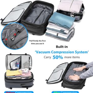 Alternative view of Vacuum Backpack Travel with Pump, 60L Expandable Airbag Travel Backpack, Travel Backpack with Vacuum System, TSA Lock, USB Charging Port, Water Resistant