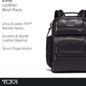 Alternative view of TUMI - Alpha Brief Pack - Men's Laptop Backpack with Padded Adjustable Straps - Fit up to 15" Screen - 17.0" X 12.0" X 8.0" - Black Leather