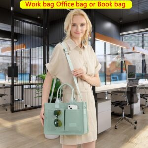 Alternative view of Canvas Tote Bag for Women,Women's Bags Crossbody Bags Work Laptop Tote Bag Large Handbags Purse for Travel Nurse Teacher