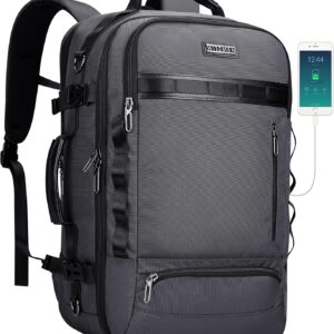 WITZMAN Travel Backpack for Men Laptop Backpack Fit 16 inch Carry-on Bag Airline Approved for Work Traveling(B746 Silvery Grey)
